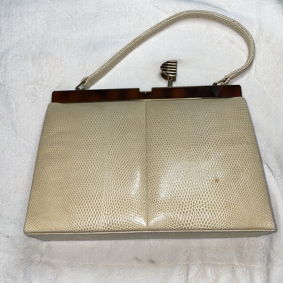 Vintage Mid-Century Genuine Snake Skin and Lacquer Bag - Picture 6 of 17